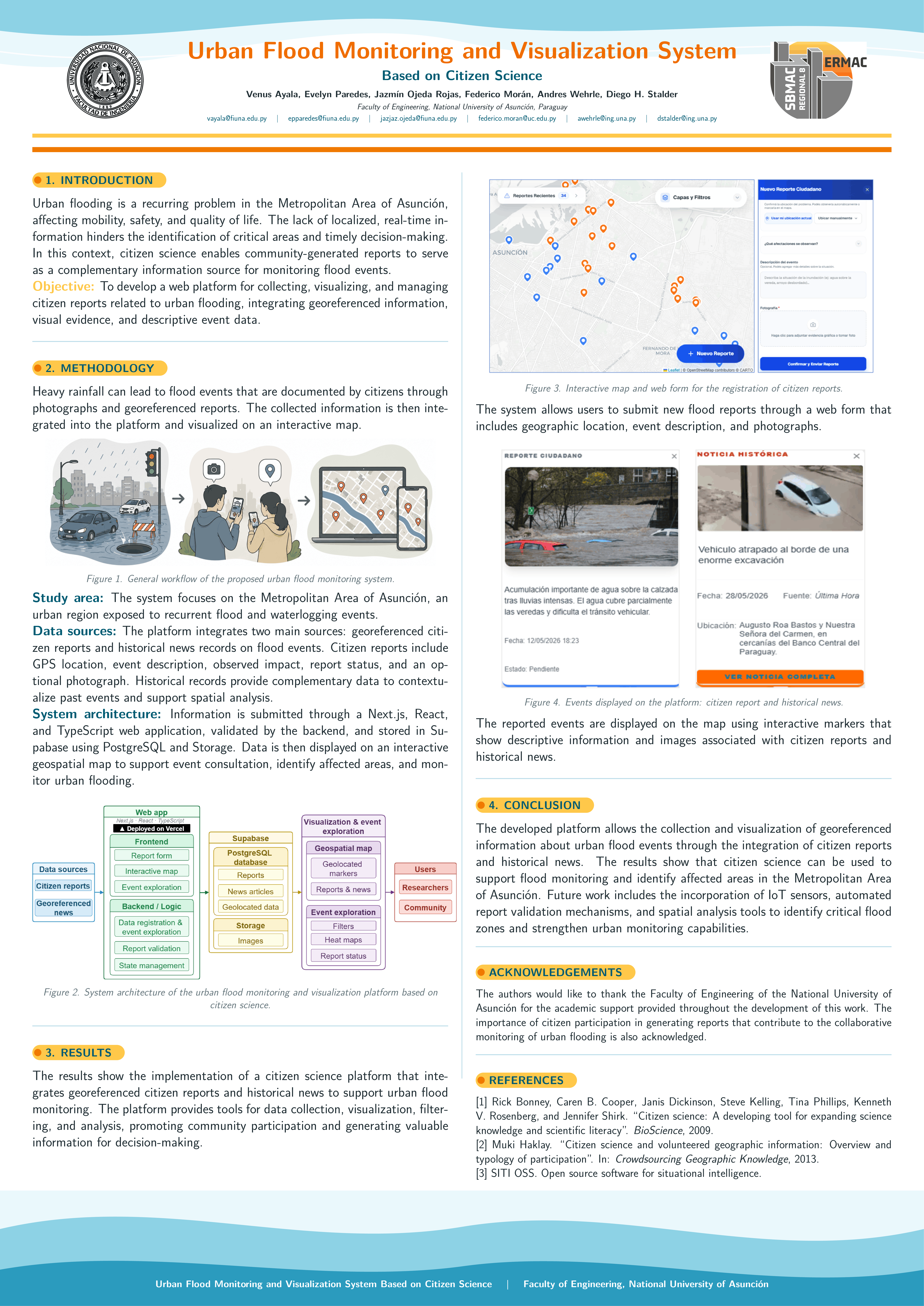 Póster: Sistema de monitoreo y visualización de inundaciones urbanas basado en ciencia ciudadana
